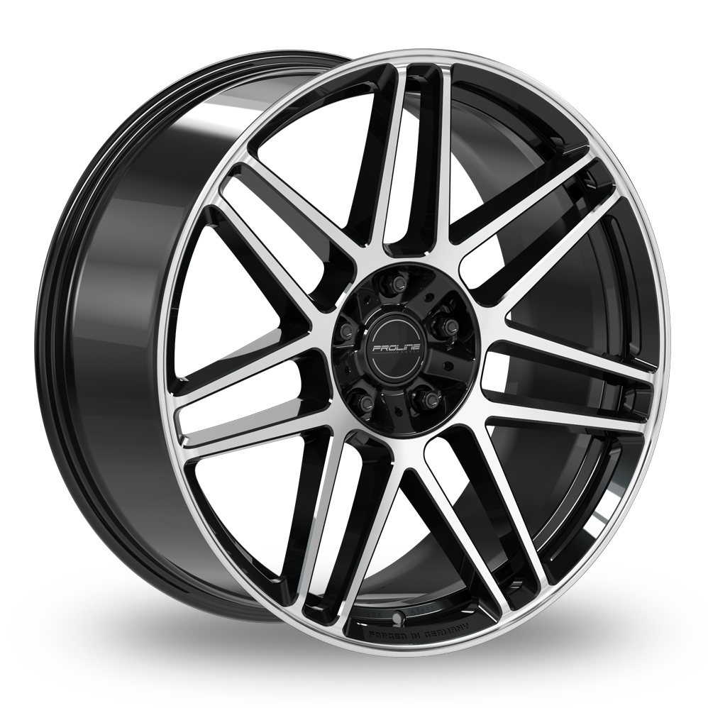 22 Inch Proline PFG FORGED Gloss Black Polished Alloy Wheels