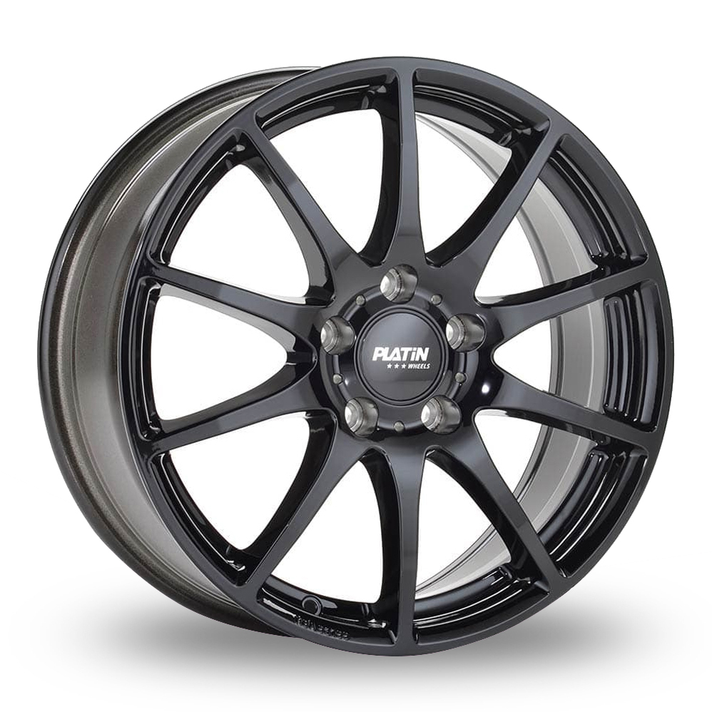 8x20 (Front) & 9x20 (Rear) Platin P 113 Gloss Black Alloy Wheels