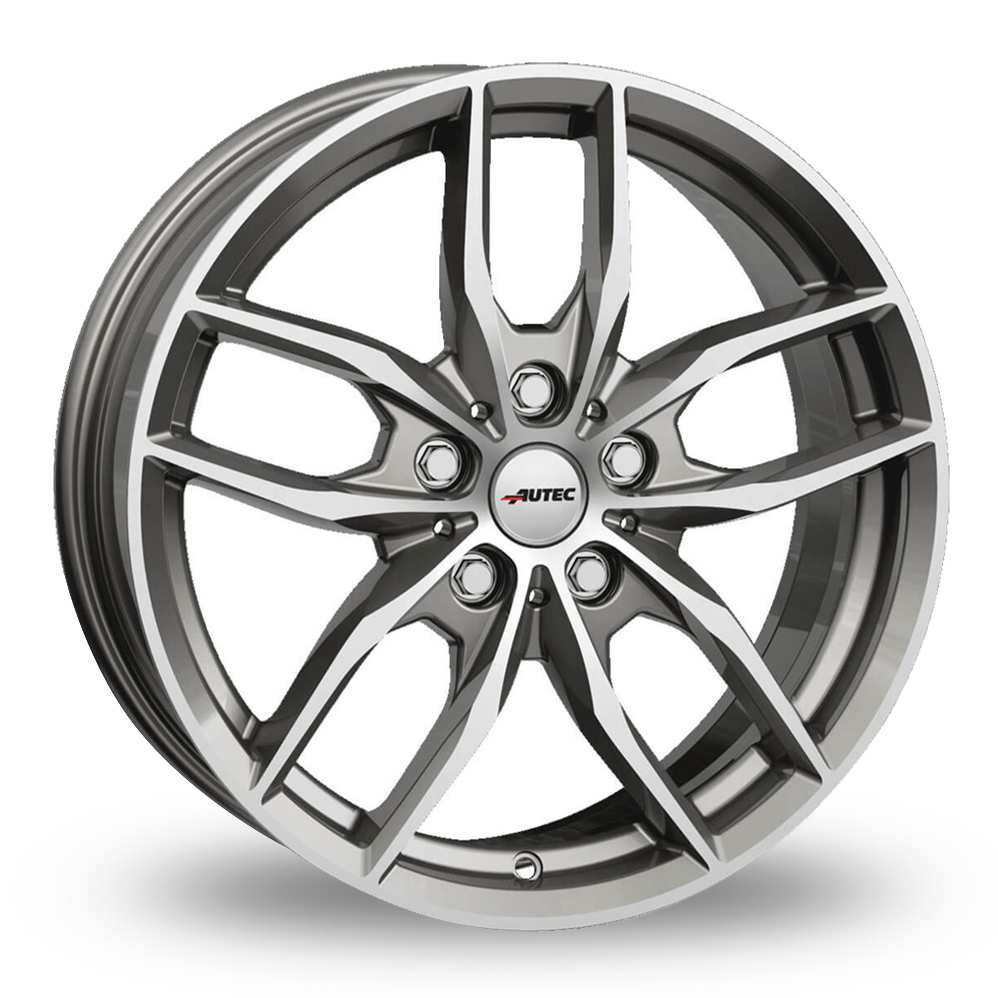 16 Inch Autec Bavaris Titanium Polished Alloy Wheels