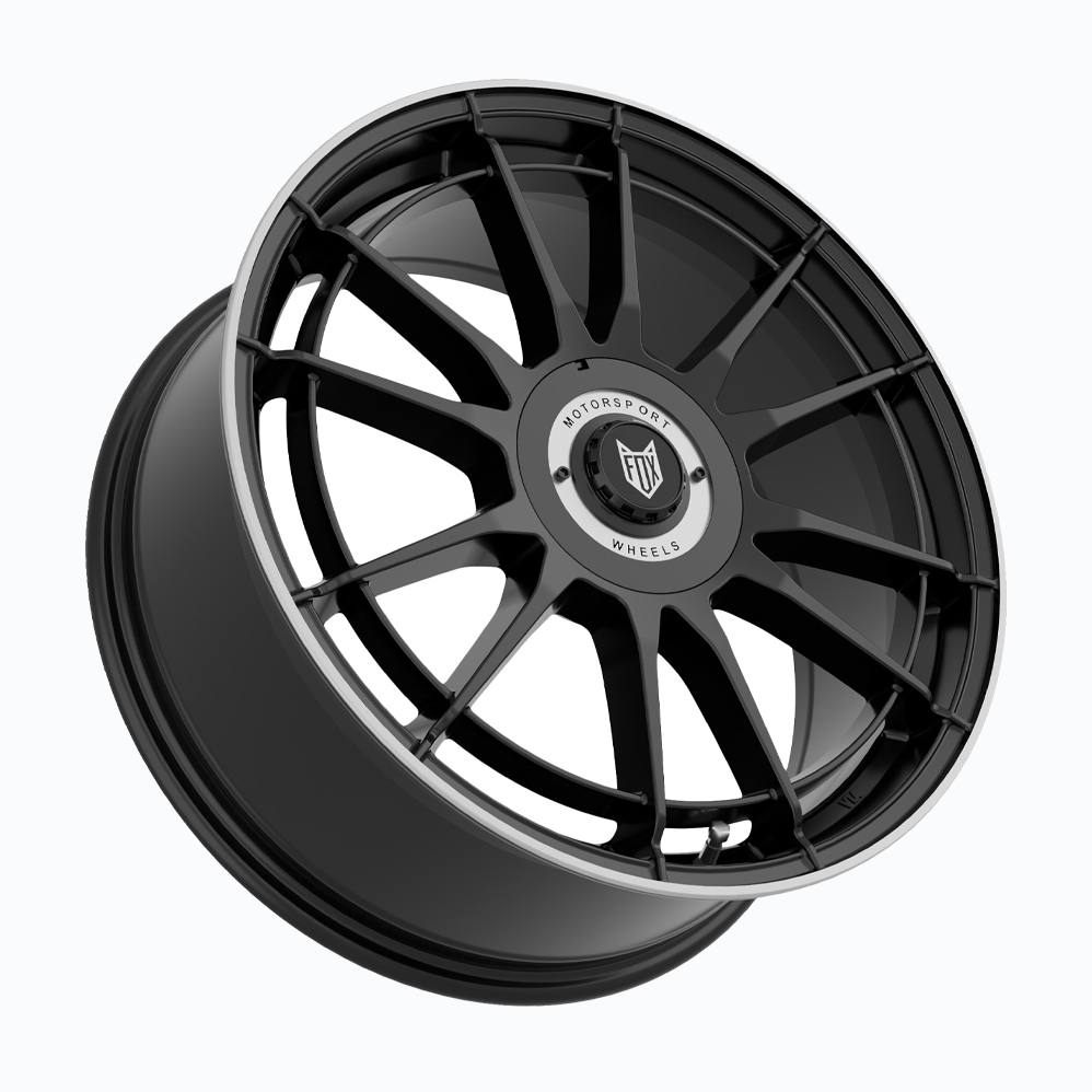 18 Inch Fox Racing VR4 Satin Black Polished Lip Alloy Wheels