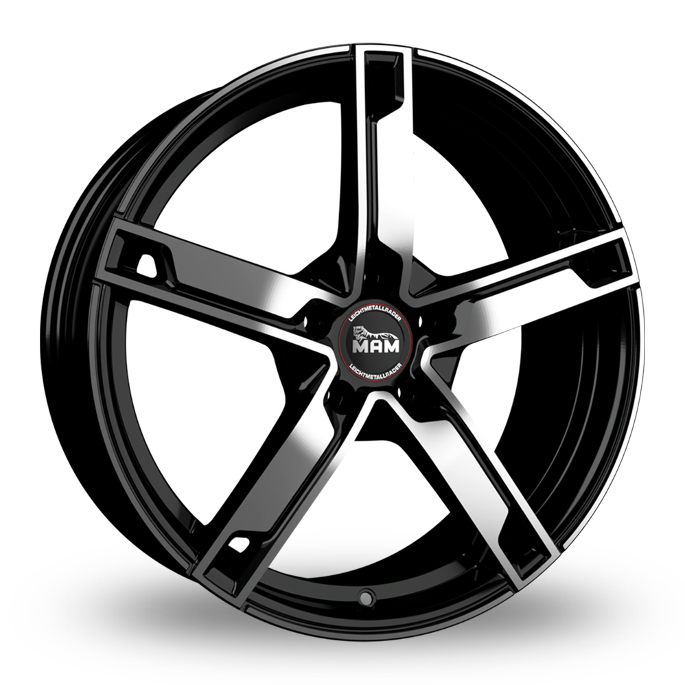 18 Inch MAM W4 Black Front Polished Alloy Wheels