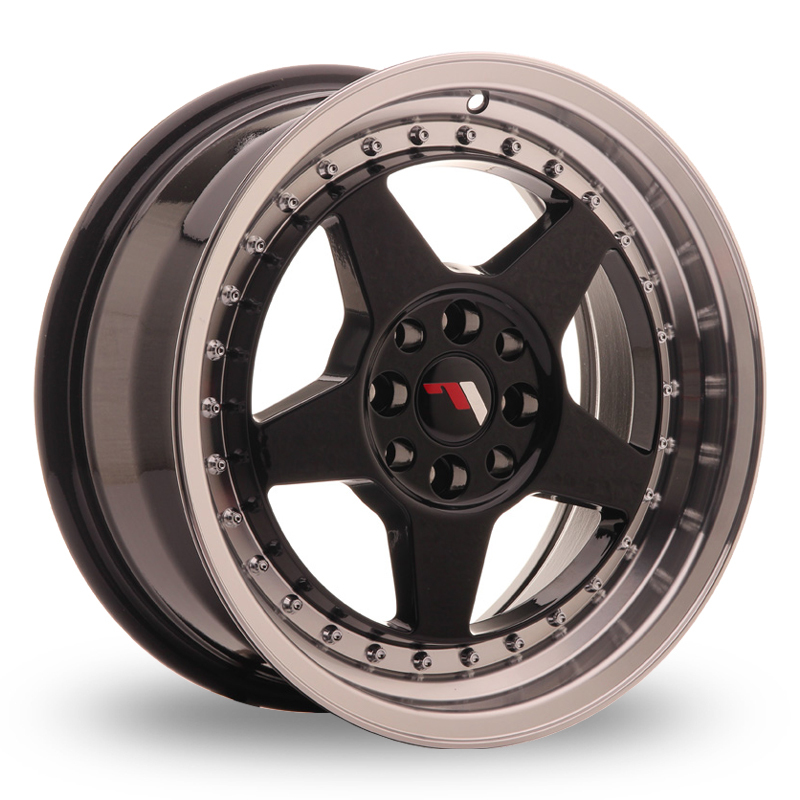 17 Inch Japan Racing JR6 (8x17) (Custom Fitment) Gloss Black Machined Lip Alloy Wheels