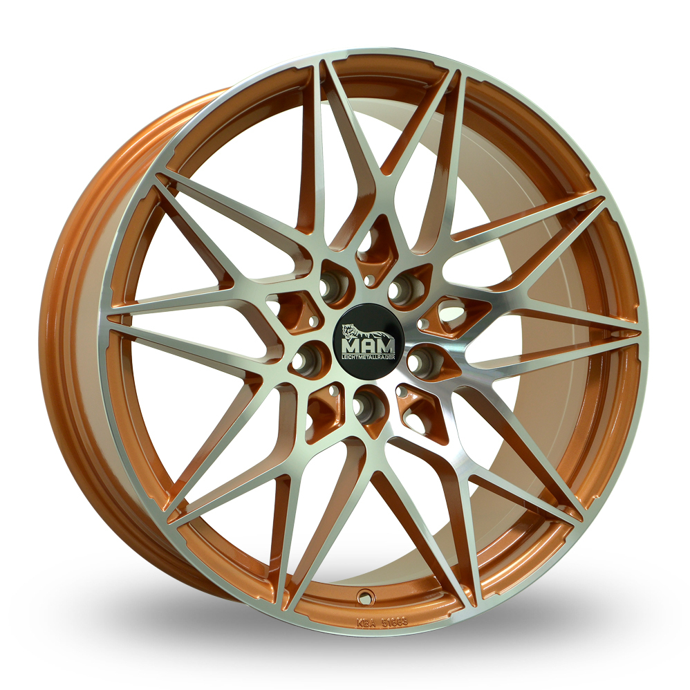 20 Inch MAM B2 Acid Orange Front Polished Alloy Wheels