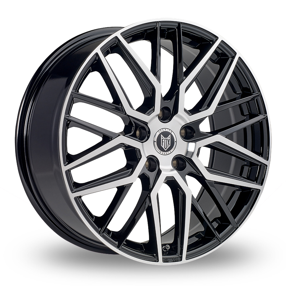 18 Inch Fox Racing BMA S1 Black Polished Alloy Wheels