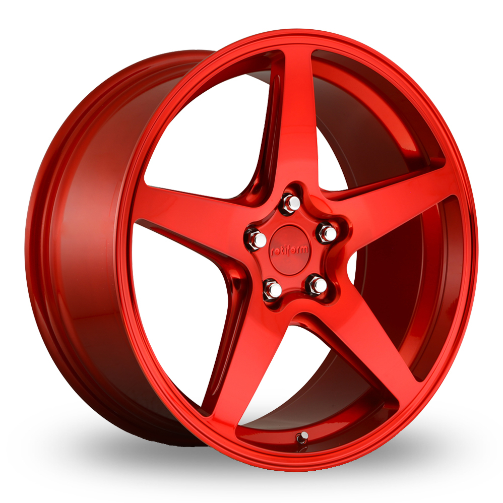 8.5x19 (Front) & 9.5x19 (Rear) Rotiform WGR Candy Red Alloy Wheels