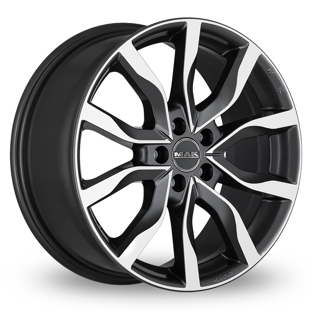 18 Inch MAK Highlands Gun Metal Mirror Face Alloy Wheels