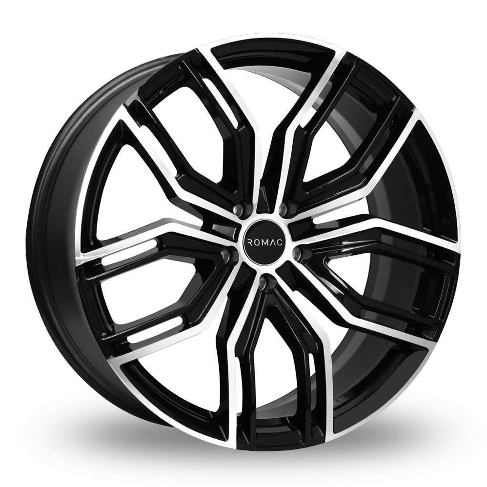 22 Inch Romac Catalina Gloss Black Polished Alloy Wheels