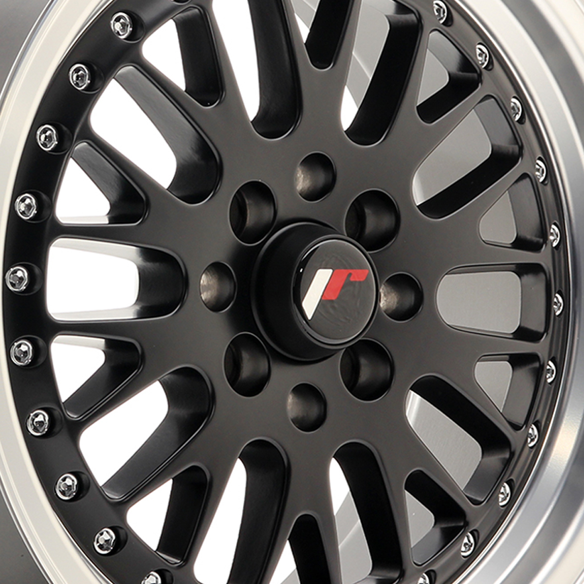 15 Inch Japan Racing JR10 (7x15) Black Machined Lip Alloy Wheels