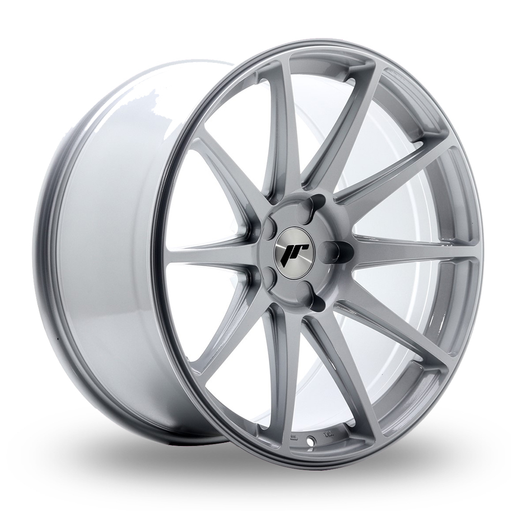 20 Inch Japan Racing JR11 (20x10) (Custom Fitment) Hyper Silver Alloy Wheels