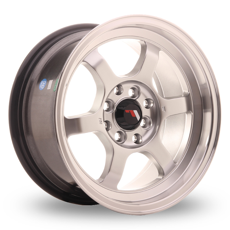 15 Inch Japan Racing JR12 (7.5x15) Hyper Silver Machined Lip Alloy Wheels