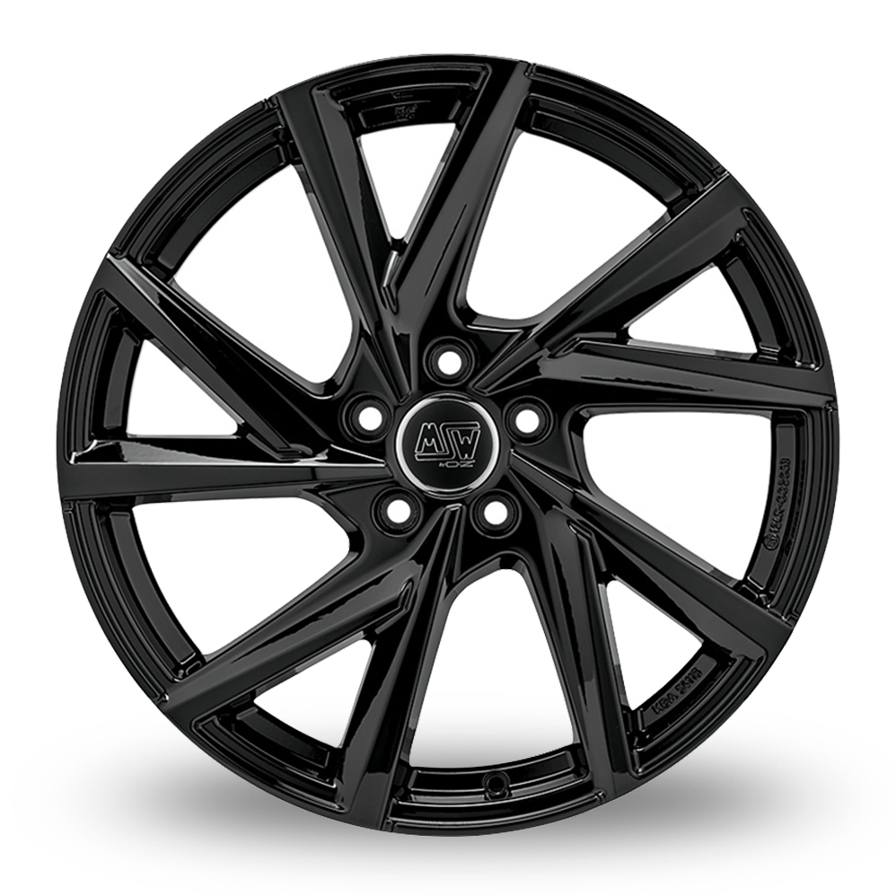 18 Inch MSW (by OZ) 80-5 Gloss Black Alloy Wheels