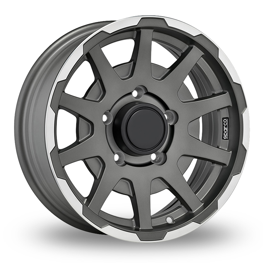 16 Inch Sparco Dakar Grey Polished Alloy Wheels