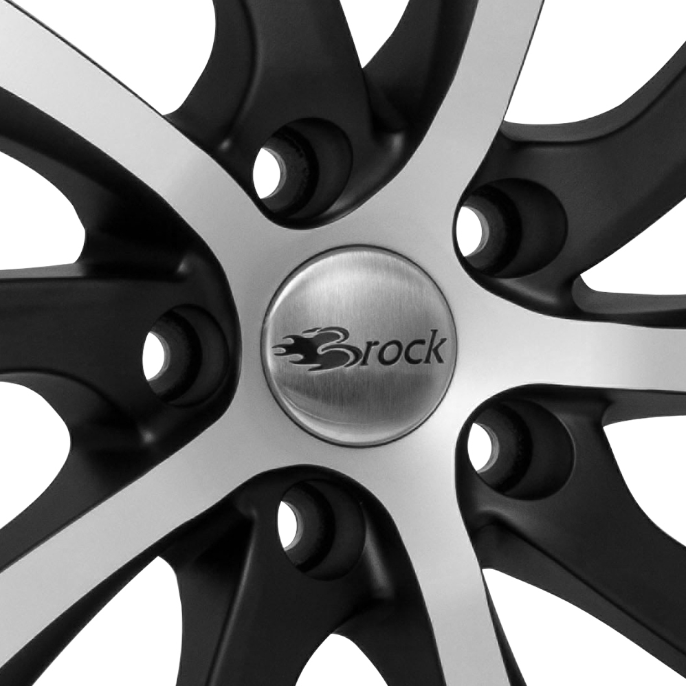 18 Inch Brock B23 Matt Black Polished Alloy Wheels