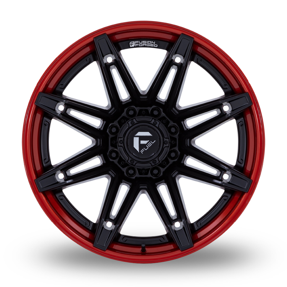 24 Inch Fuel Off-Road Brawl (Fusion Forged) (USA Warehouse) Matt Black Red Lip Alloy Wheels