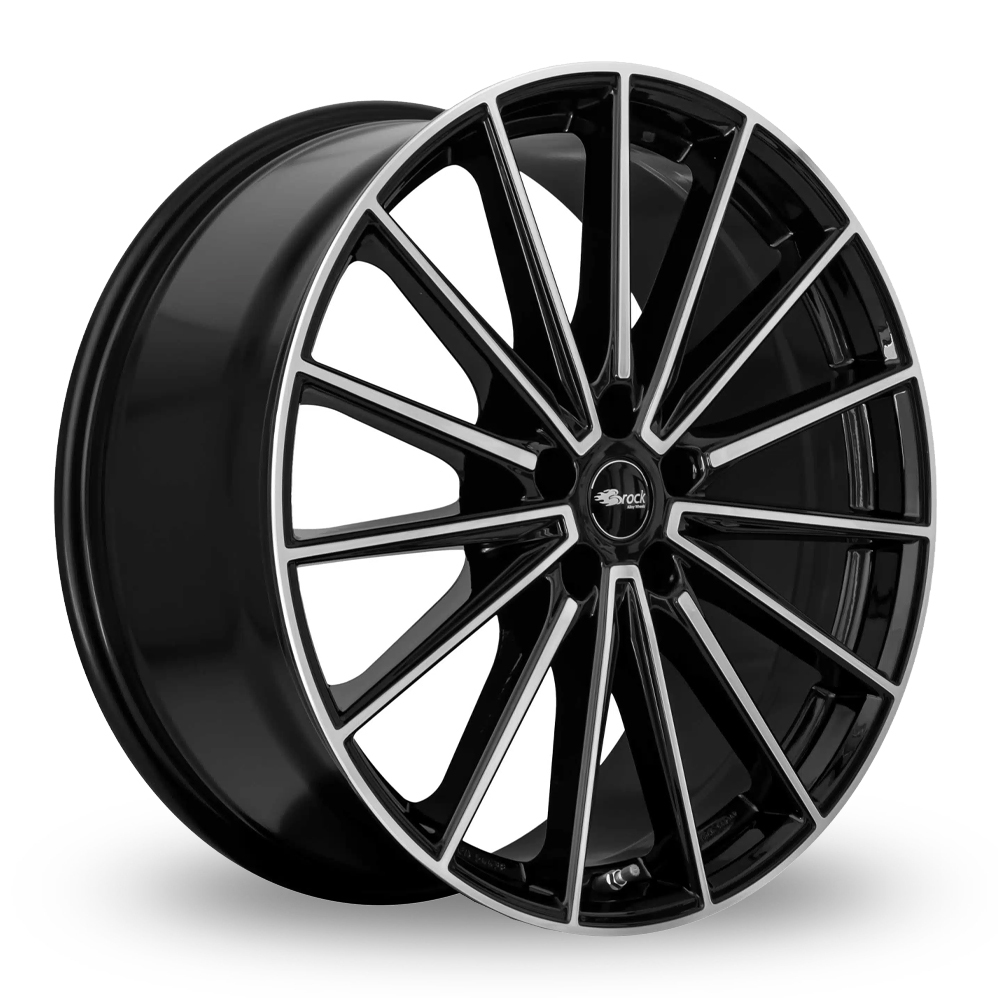 21 Inch Brock B43 Black Polished Alloy Wheels