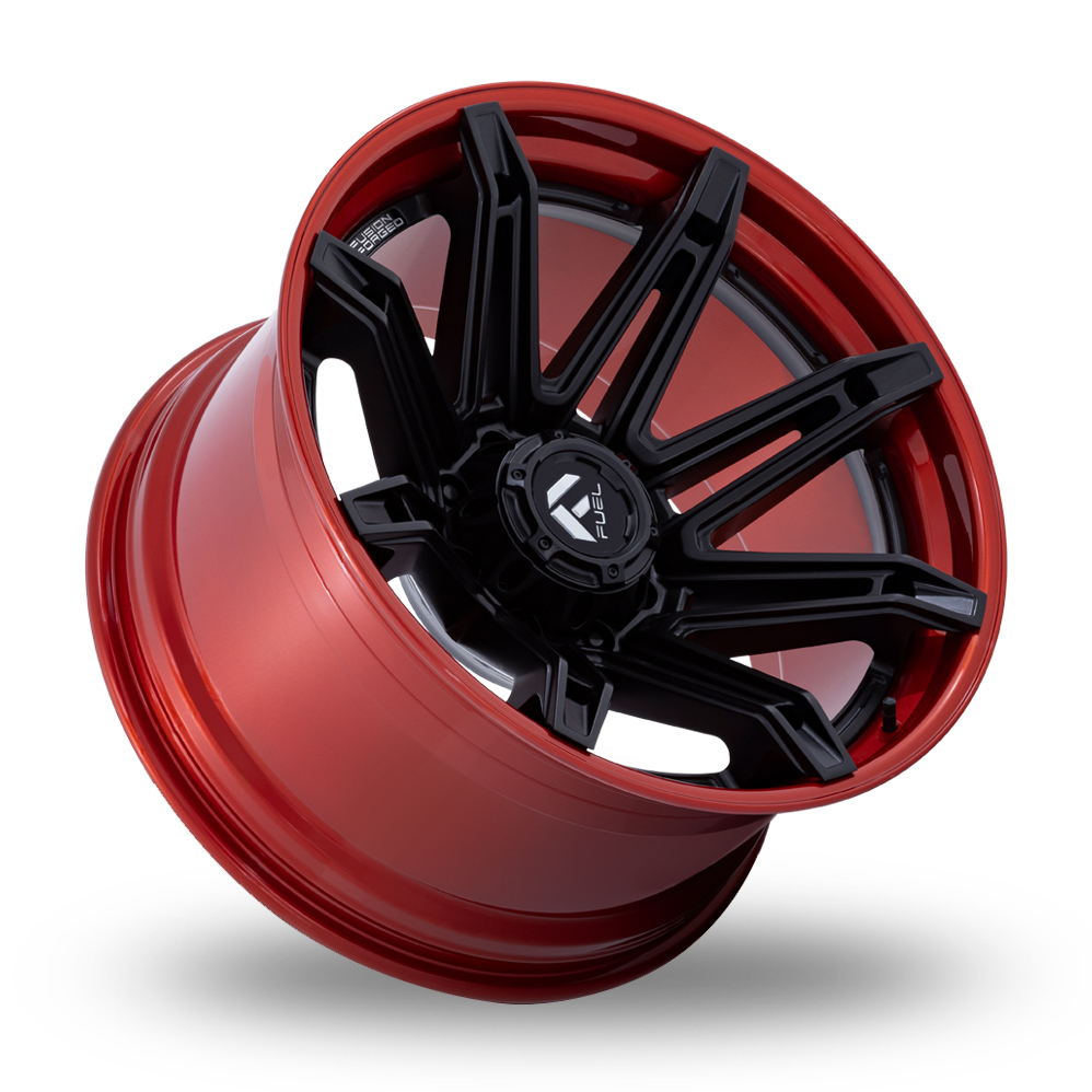 24 Inch Fuel Off-Road Brawl (Fusion Forged) (USA Warehouse) Matt Black Red Lip Alloy Wheels