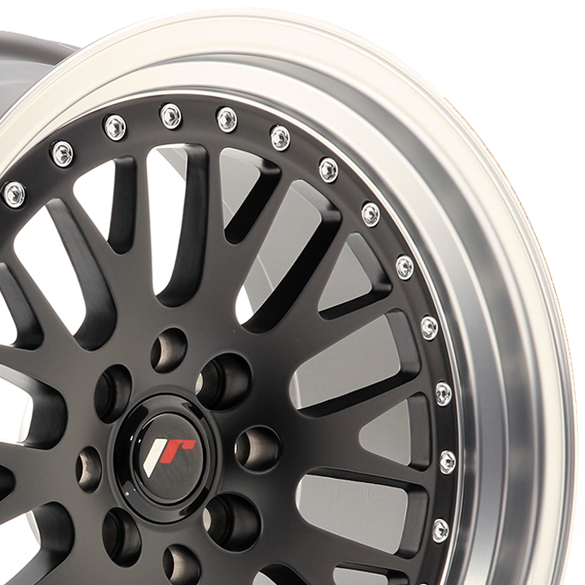 16 Inch Japan Racing JR10 (8X16) Black Machined Lip Alloy Wheels