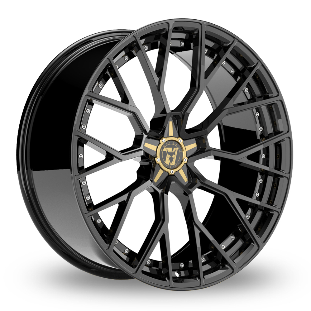 18 Inch Wolfrace Munich GTR Gloss Black Alloy Wheels