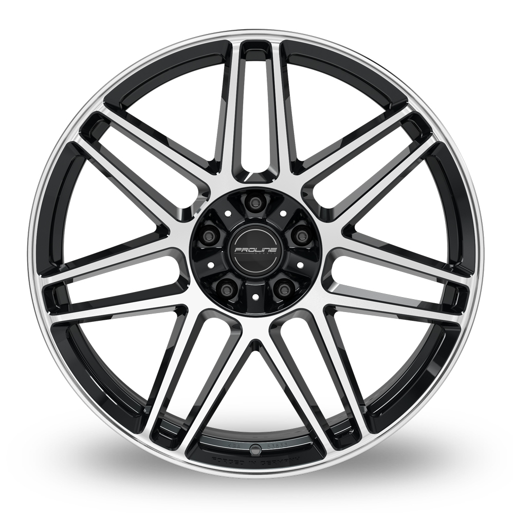 22 Inch Proline PFG FORGED Gloss Black Polished Alloy Wheels