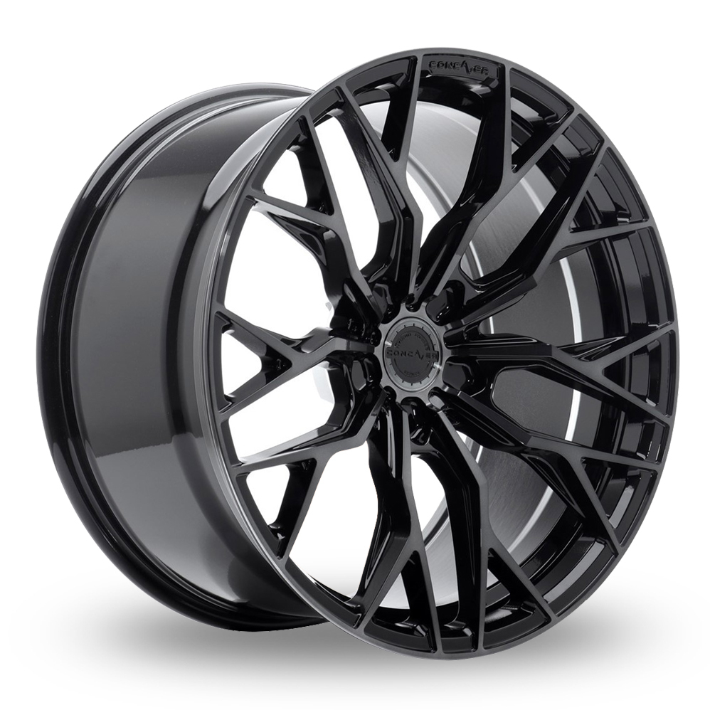 20 Inch Concaver CVR1 Double Tinted Black Alloy Wheels