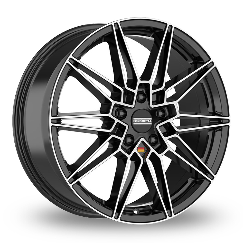 8x20 (Front) & 9x20 (Rear) Fondmetal Thoe Gloss Black Machined Face Alloy Wheels