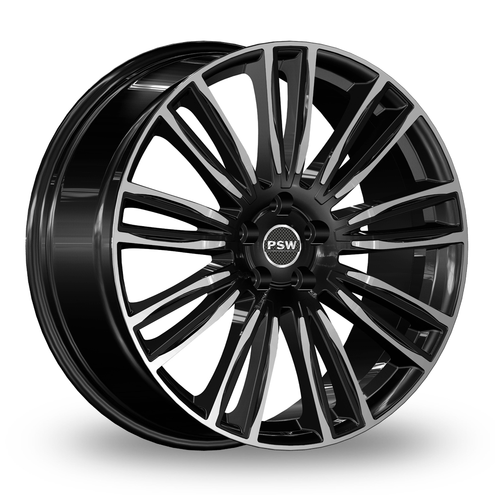 22 Inch Mille Miglia Austin Black Polished Alloy Wheels