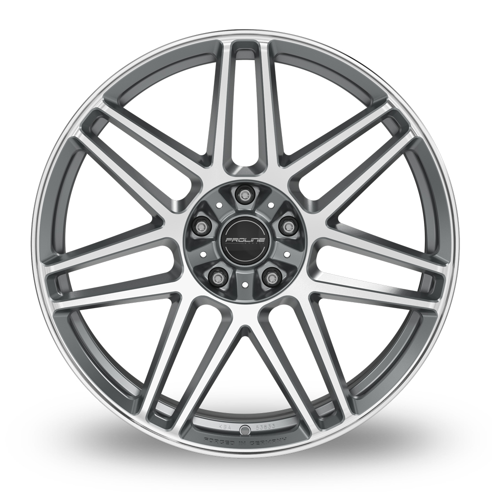 22 Inch Proline PFG FORGED Matt Grey Polished Alloy Wheels