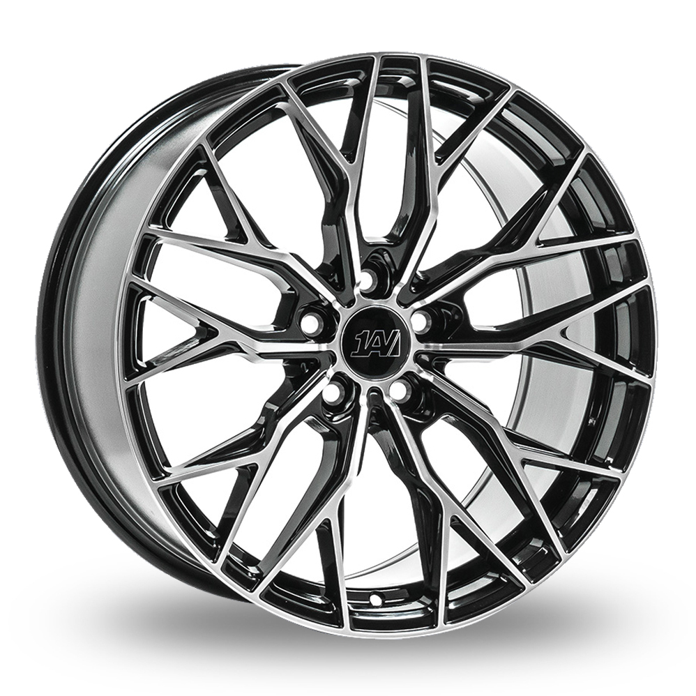 19 Inch 1AV ZX14 Black Polished Alloy Wheels