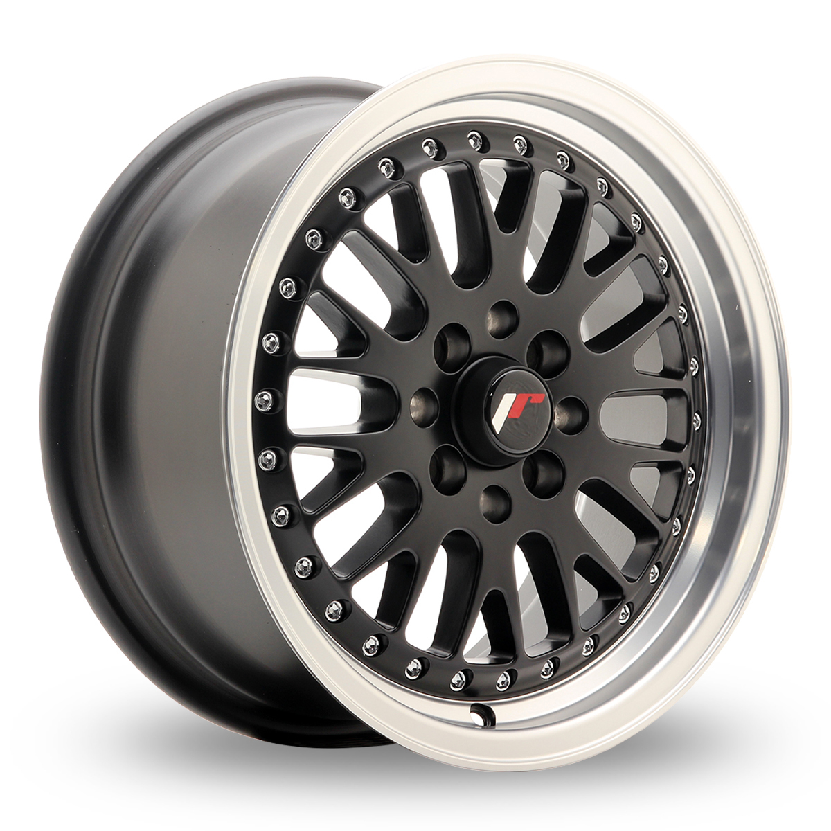 15 Inch Japan Racing JR10 (7x15) Black Machined Lip Alloy Wheels