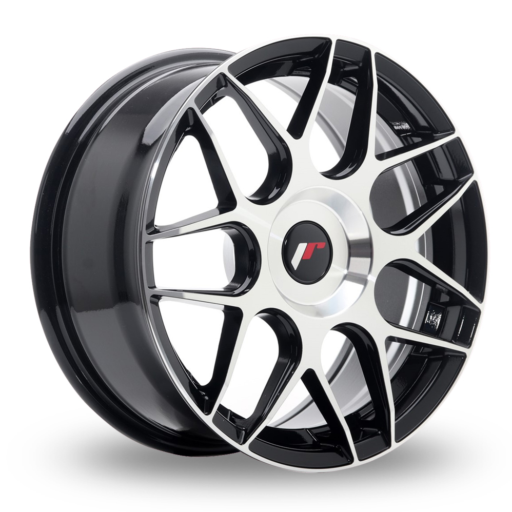 17 Inch Japan Racing JR18 (7x17) (Custom Fitment) Gloss Black Machined Face Alloy Wheels