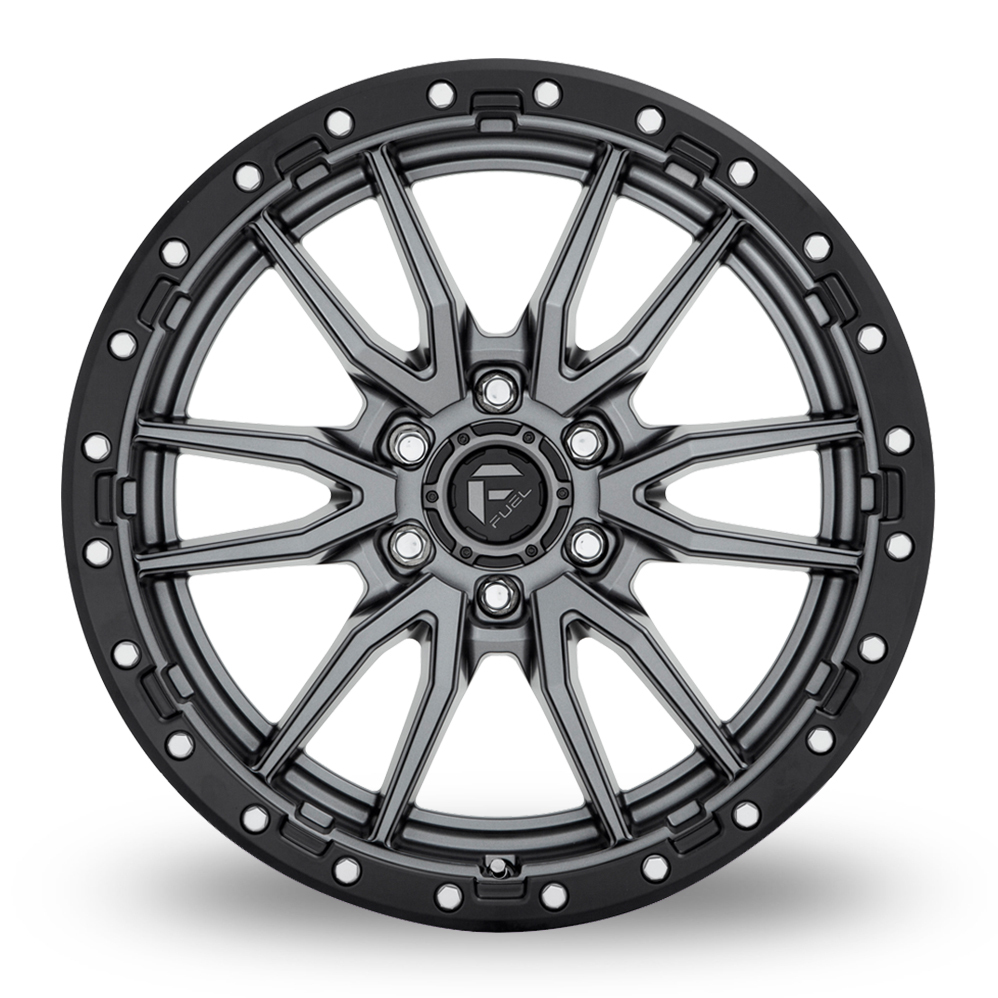 17 Inch Fuel Off-Road Rebel Matt Gunmetal Black Bead Ring Alloy Wheels