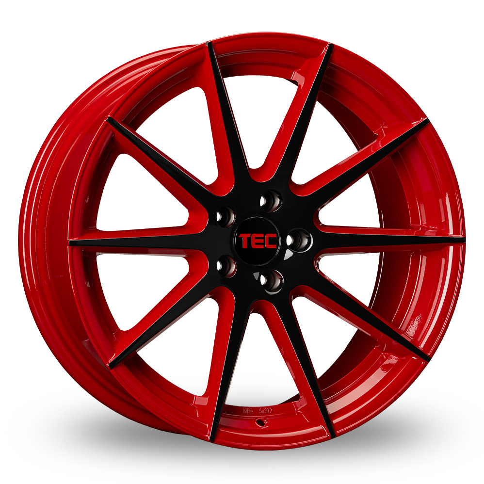 20 Inch TEC Speedwheels GT7 Black Red Alloy Wheels