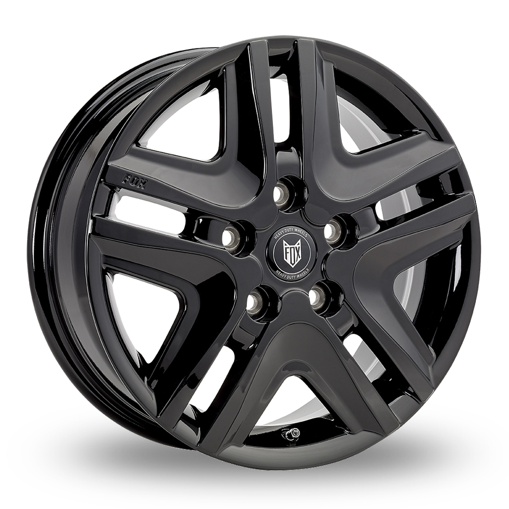 16 Inch Fox Racing Opus Gloss Black Alloy Wheels