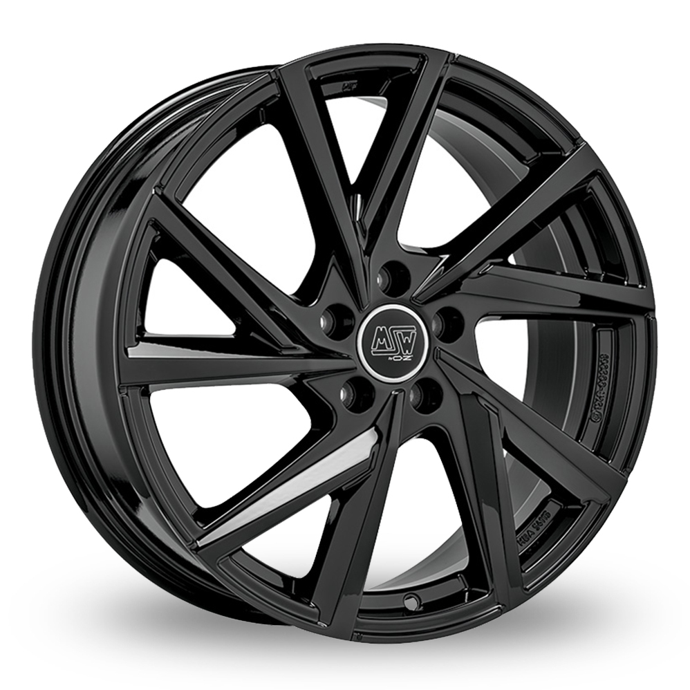 18 Inch MSW (by OZ) 80-5 Gloss Black Alloy Wheels