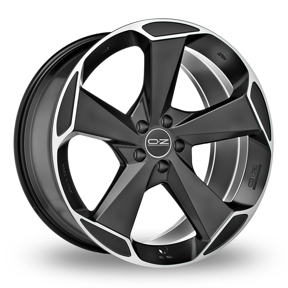 20 Inch OZ Racing Aspen HLT Black Polished Alloy Wheels