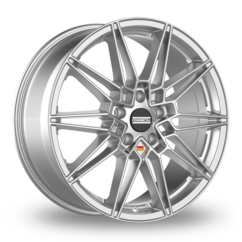 8x19 (Front) & 9x19 (Rear) Fondmetal Thoe Gloss Silver Alloy Wheels