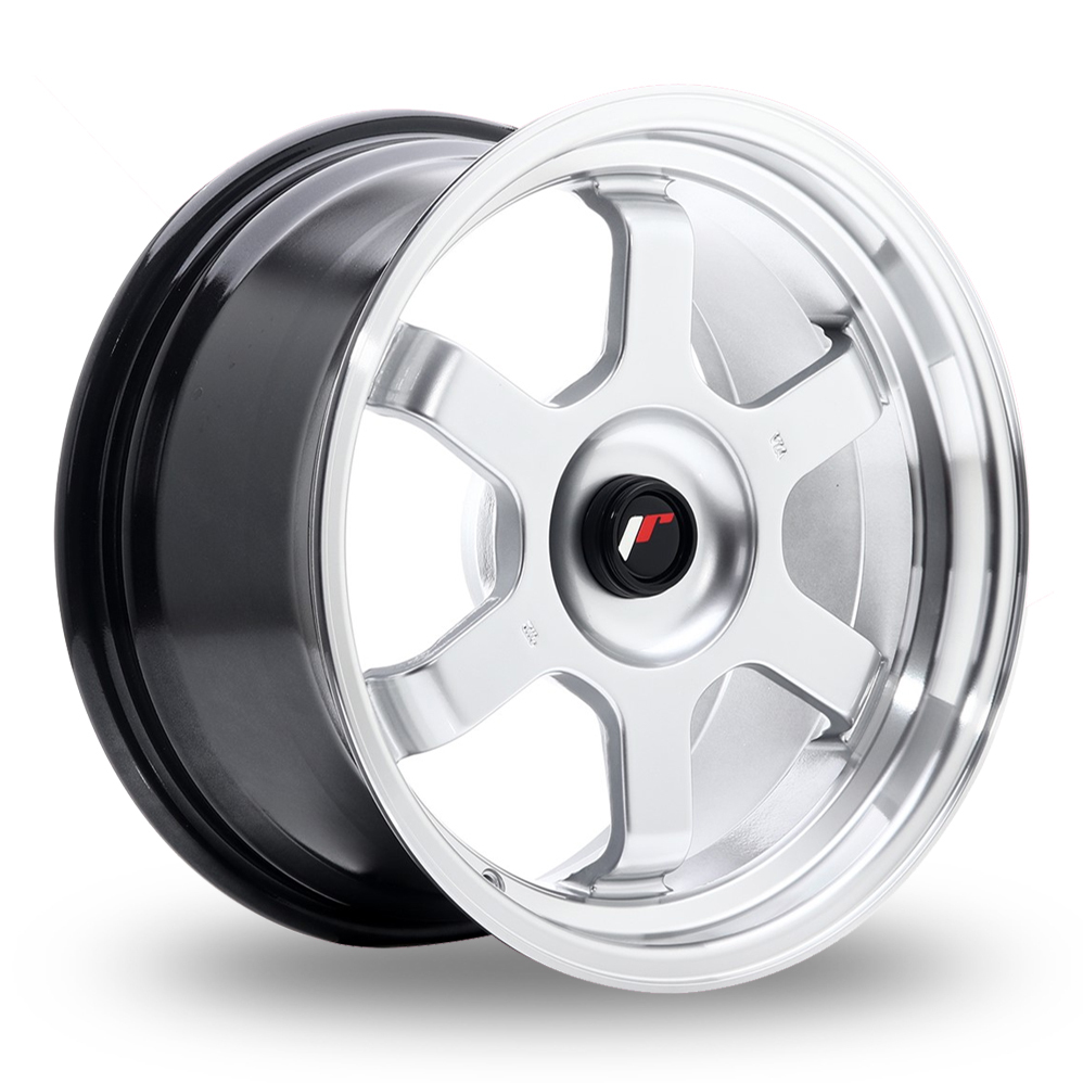 16 Inch Japan Racing JR12 (8x16) (Custom Fitment) Hyper Silver Machined Lip Alloy Wheels