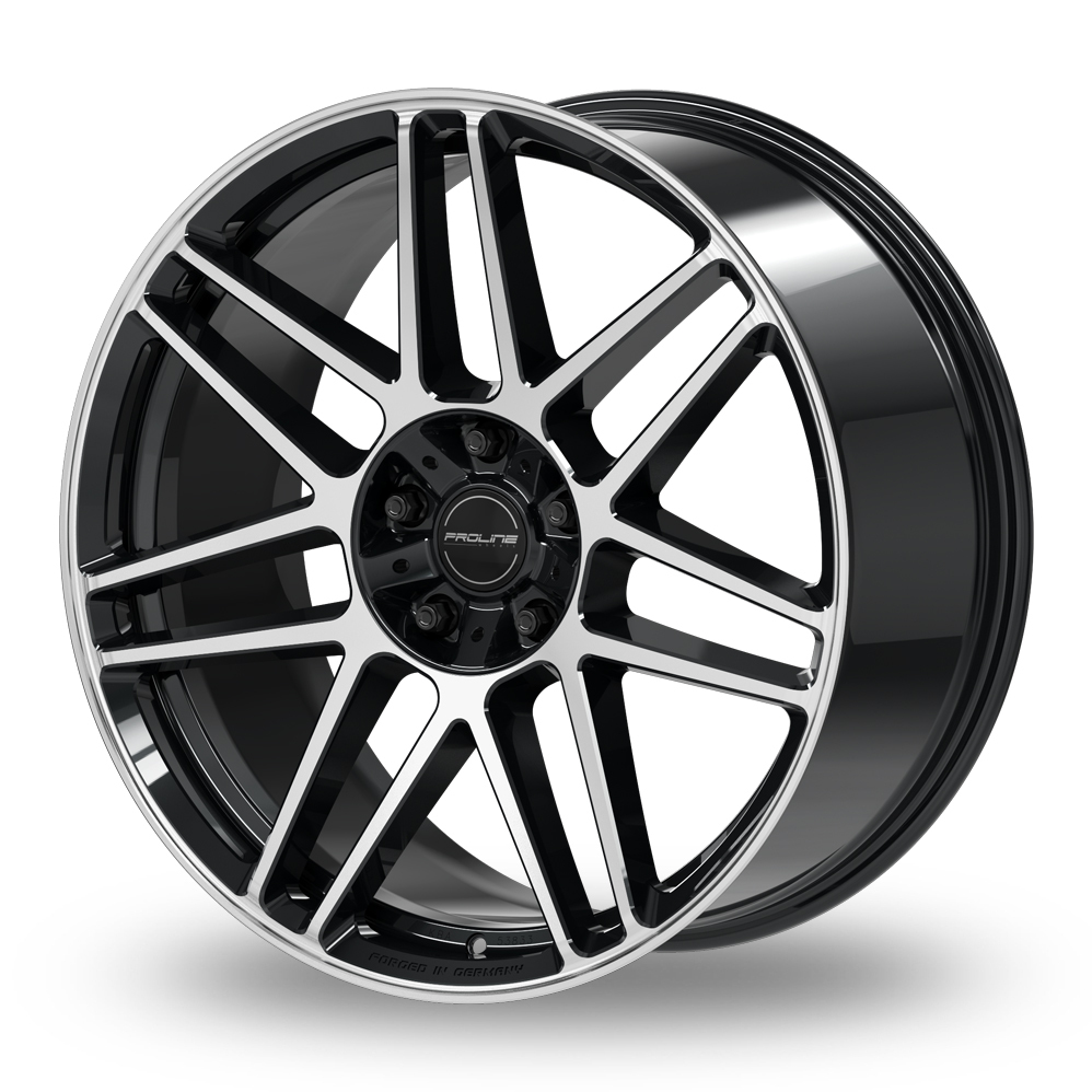 22 Inch Proline PFG FORGED Gloss Black Polished Alloy Wheels