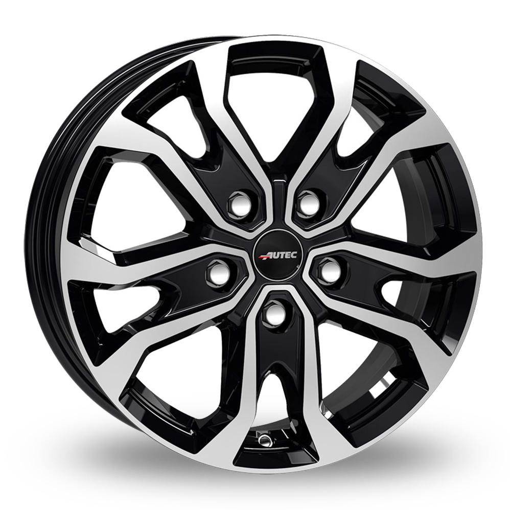 16 Inch Autec Kiso Black Polished Alloy Wheels