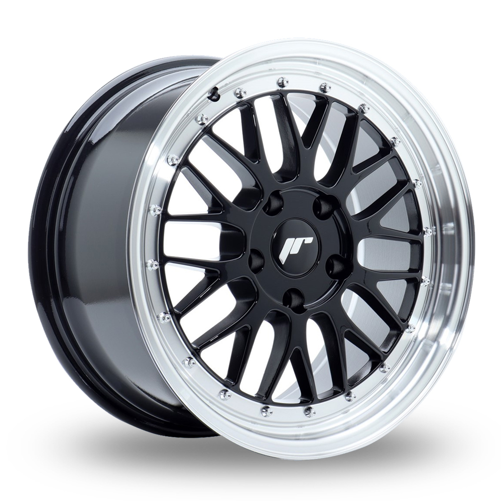 17 Inch Japan Racing JR23 (8x17) Gloss Black Machined Lip Alloy Wheels