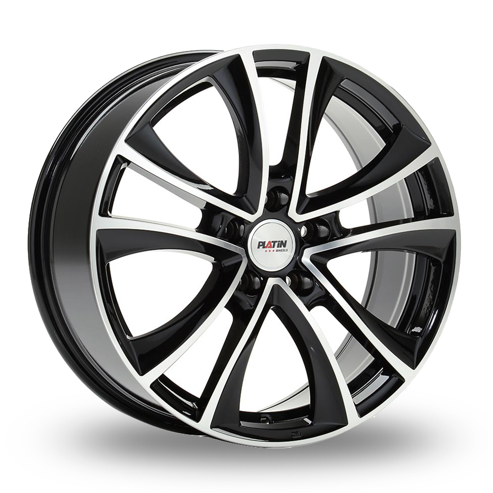 19 Inch Platin P 71 Black Polished Alloy Wheels