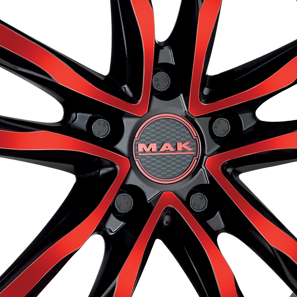 18 Inch MAK Milano 5 Black Red Alloy Wheels