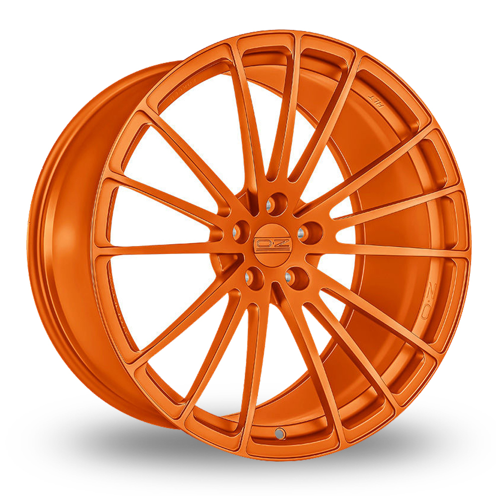 20 Inch Front & 21 Inch Rear OZ Racing Forged Ares Orange Alloy Wheels