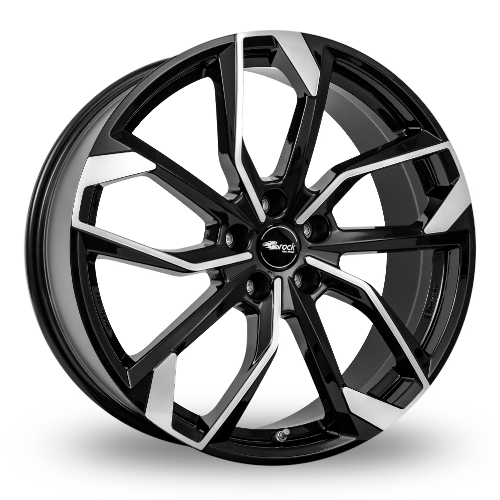 8x18 (Front) & 8.5x18 (Rear) RC Design RC34 Gloss Black Polished Alloy Wheels