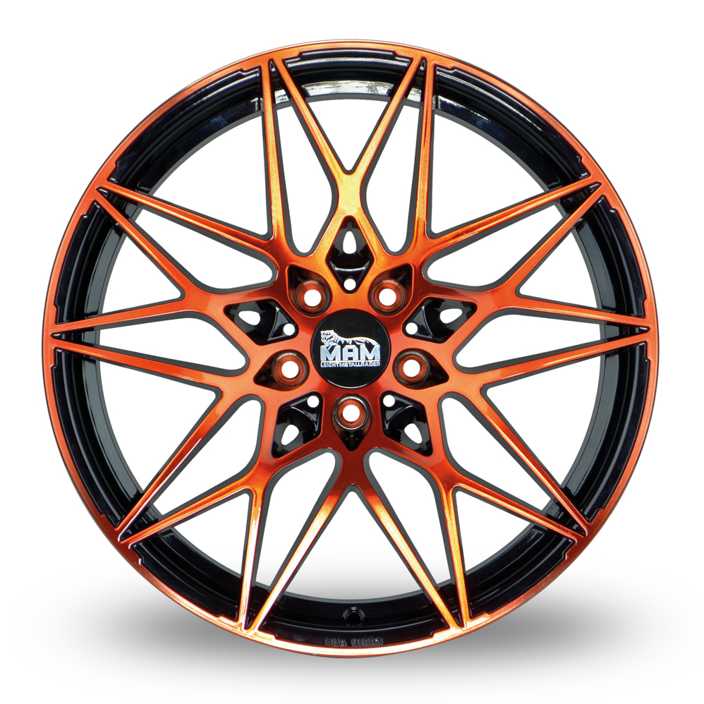 20 Inch MAM B2 Black Front Orange Alloy Wheels