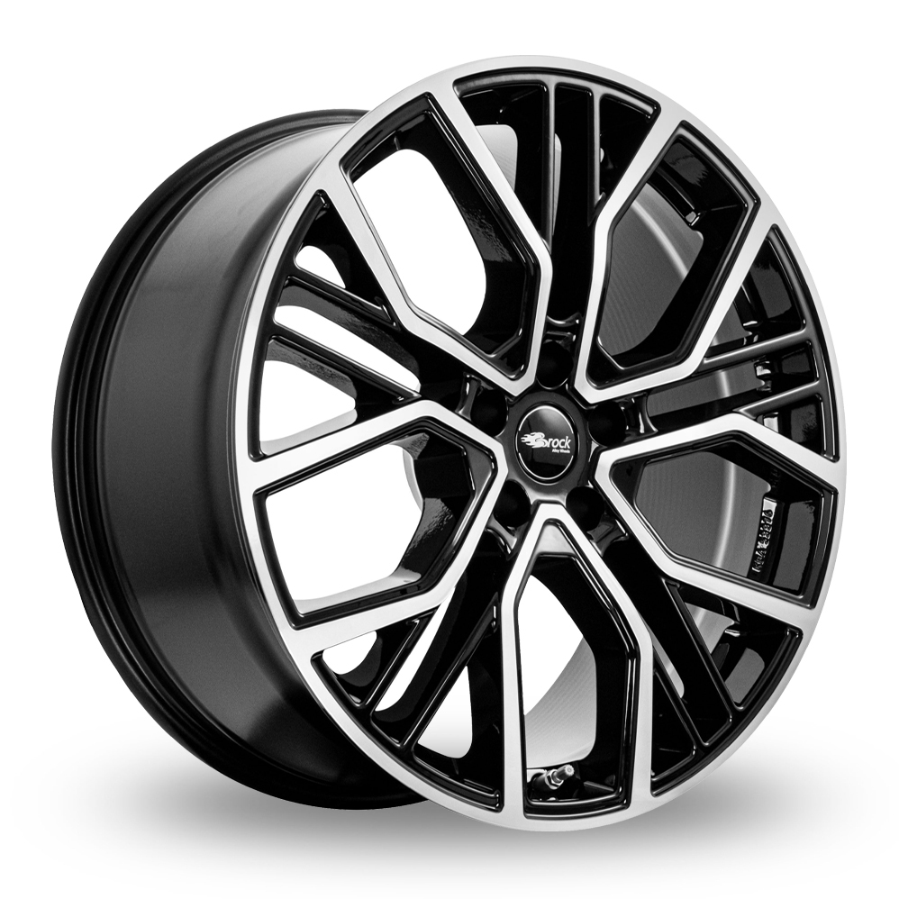 21 Inch Brock B41 Gloss Black Polished Alloy Wheels