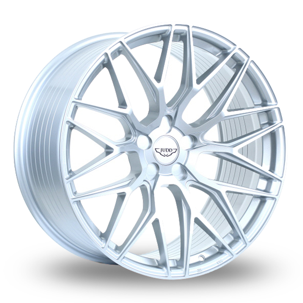 9x21 (Front) & 10.5x21 (Rear) Judd Model One Silver Alloy Wheels