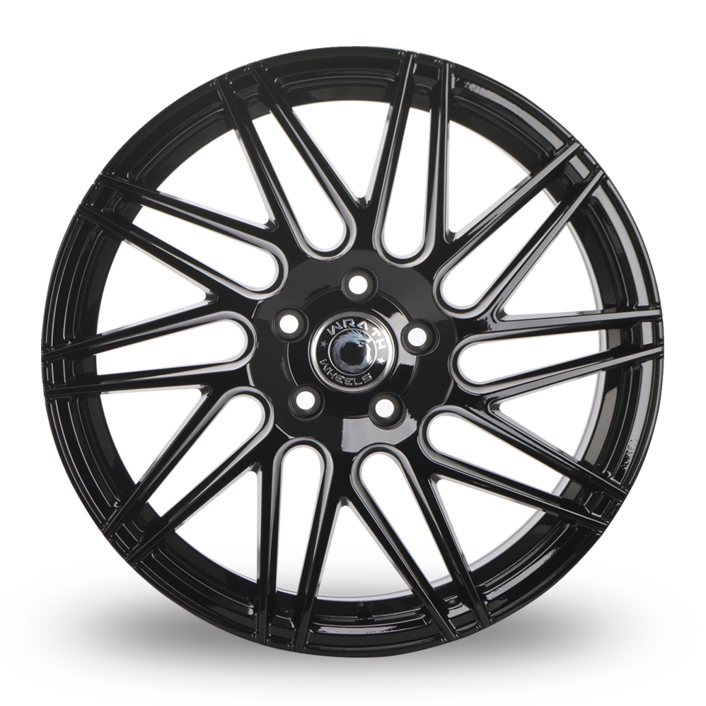 18 Inch Wrath WF4 Black Polished Alloy Wheels