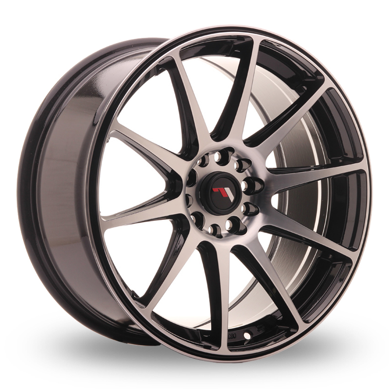 18 Inch Japan Racing JR11 (8.5x18) Gloss Black Polished Face Alloy Wheels