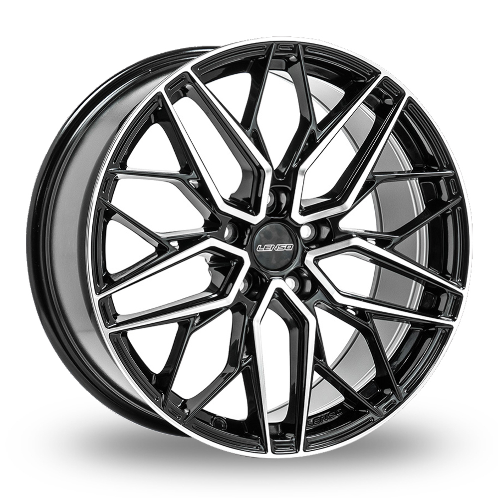 19 Inch Lenso Ventus Black Polished Alloy Wheels